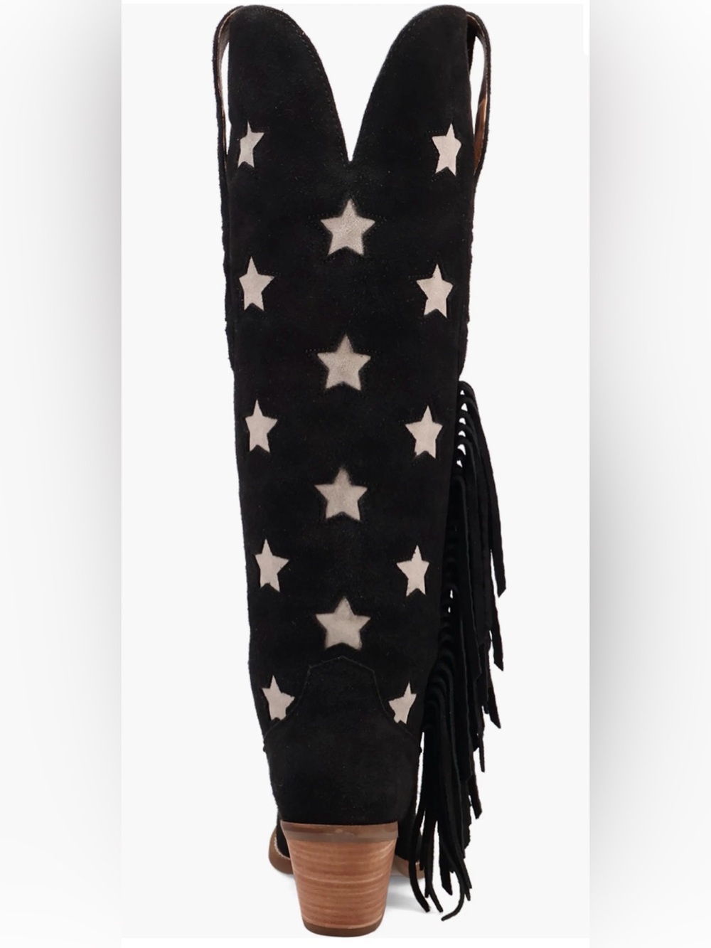 Dingo Superstar Women's Black Suede White Stars Boot Size 8.5 NEW - Picture 6 of 12